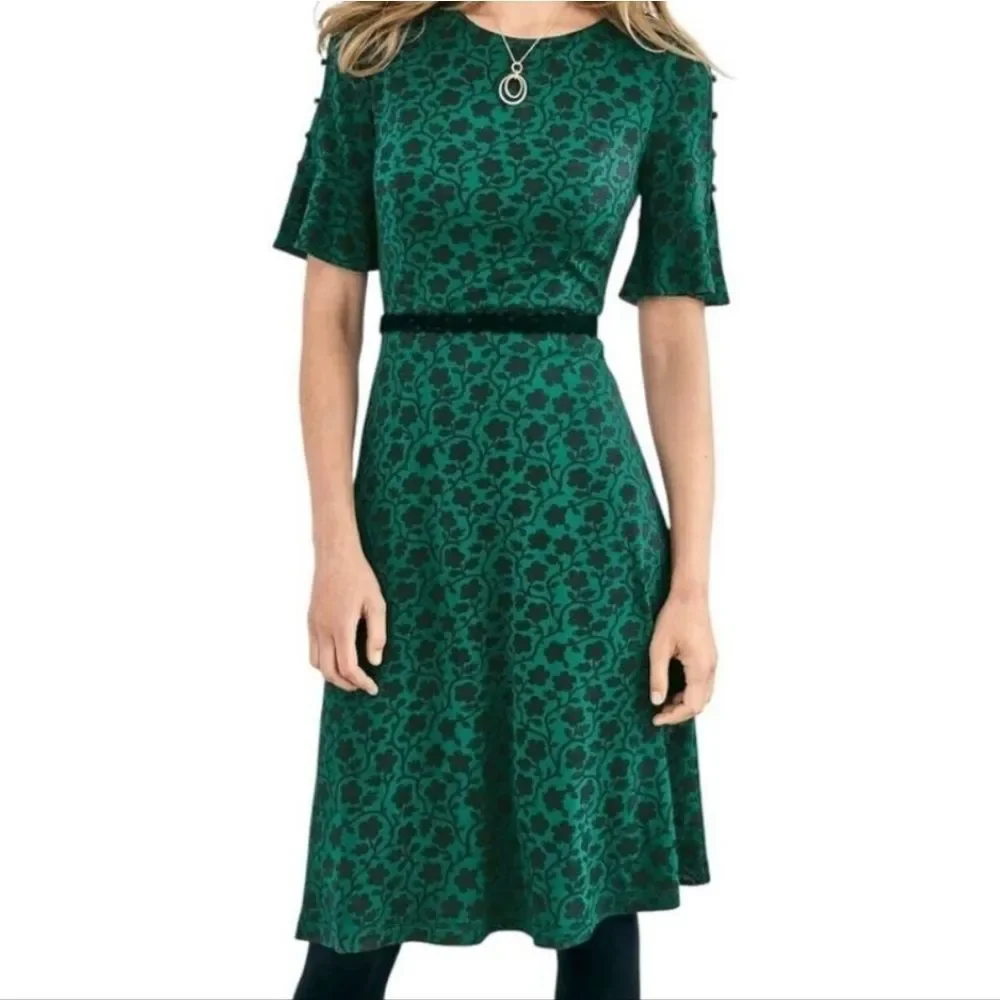Boden Alexis Jersey Dress Suze 10 Long Tall‎ Enchanted Vines